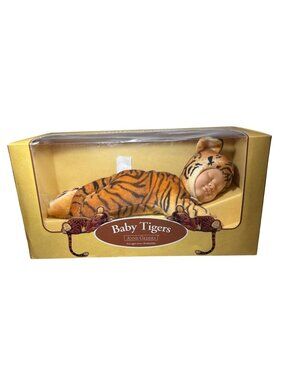 Anne Geddes Baby Tiger Plush & Porcelain Doll 16" With Box New
